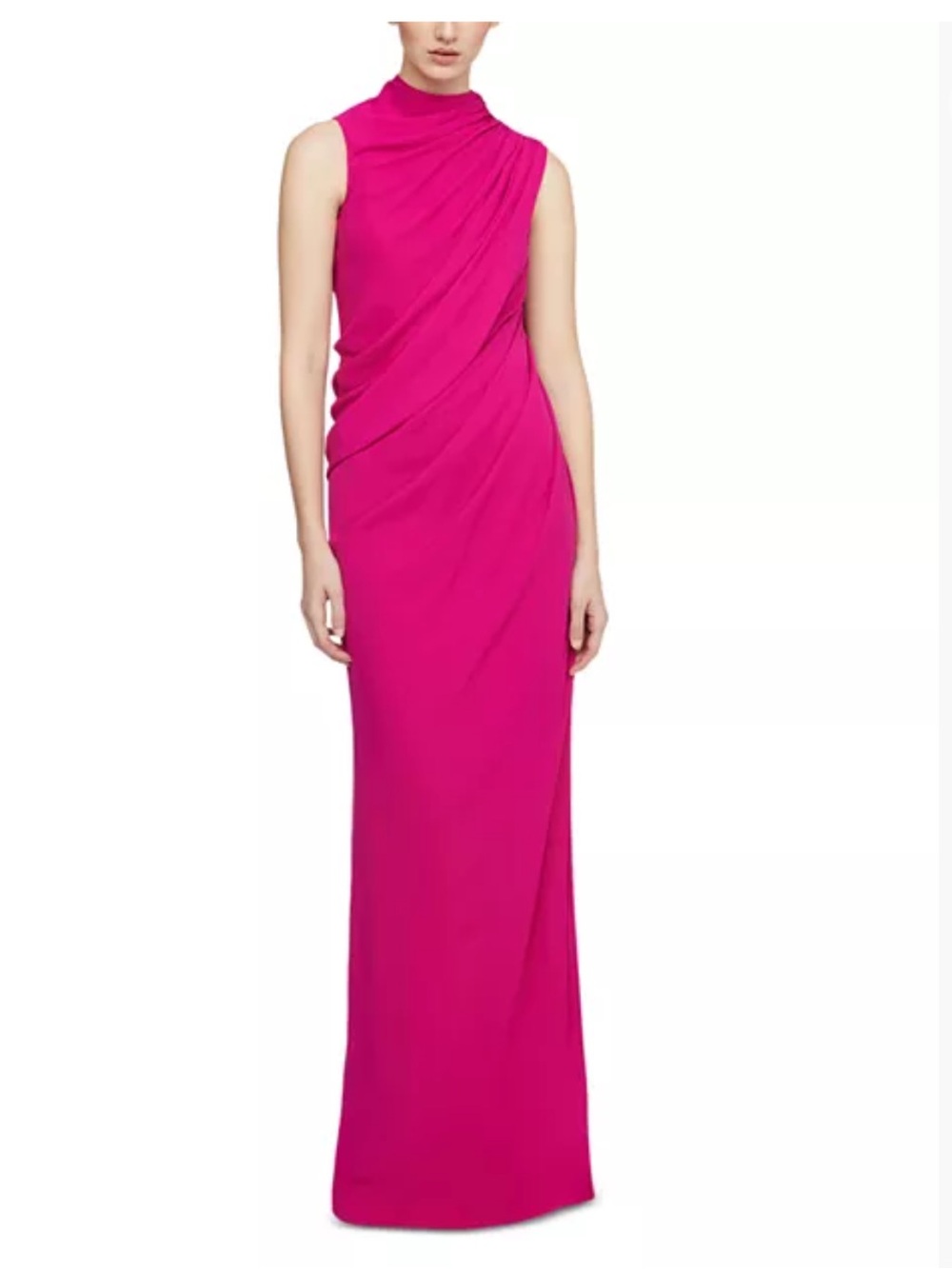 Zara Sleeveless High-Neck Hot Pink Maxi Dress USA small